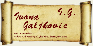 Ivona Galjković vizit kartica